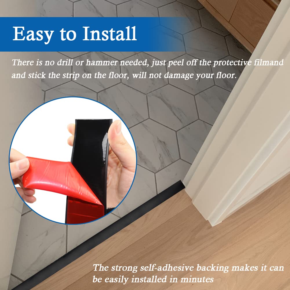 Vinyl Floor Transition Strip Self Adhesive Threshold Strip (10 Foot)