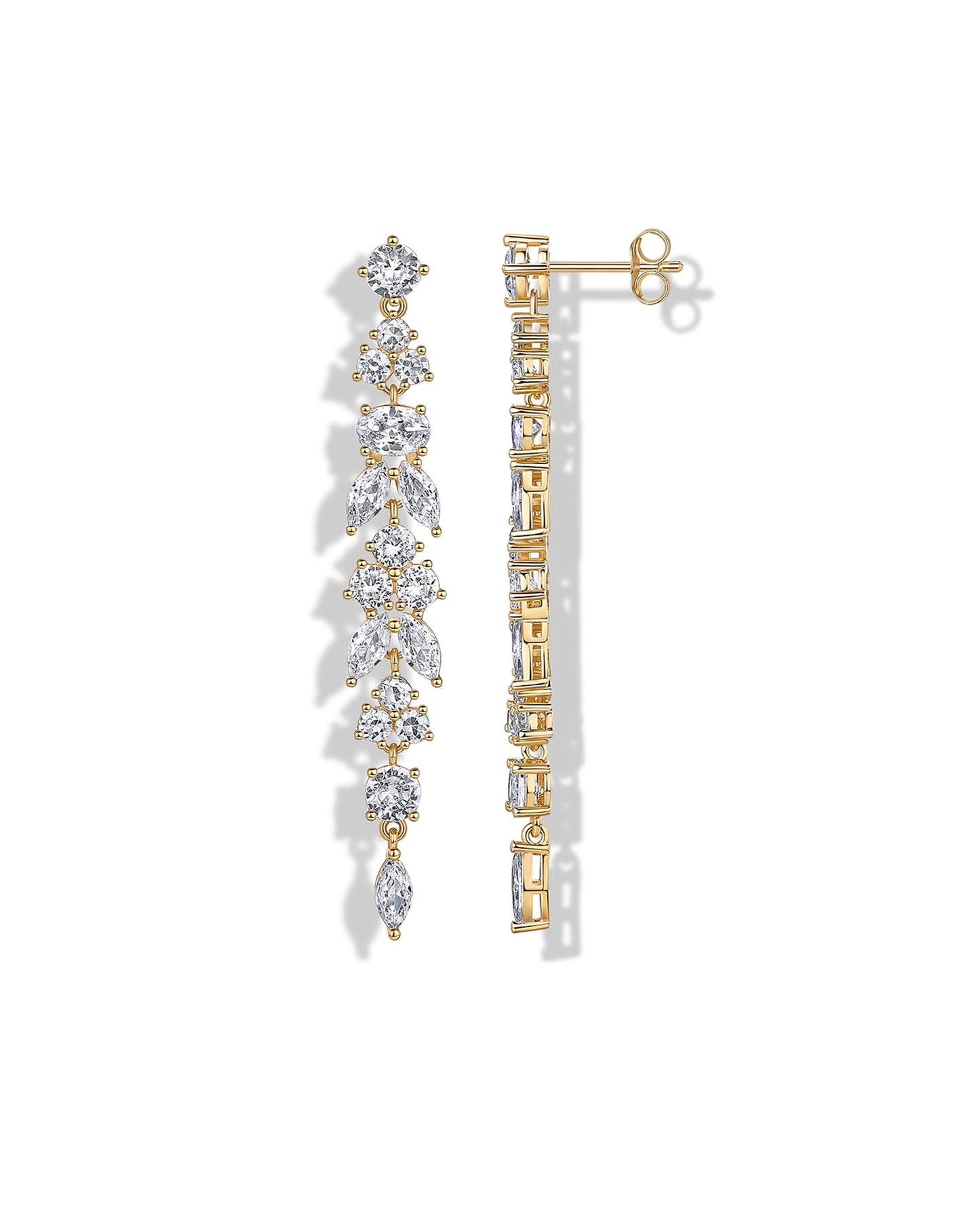 PAVOI 14K Yellow Gold Plated Cubic Zirconia Dangle Earrings for Women