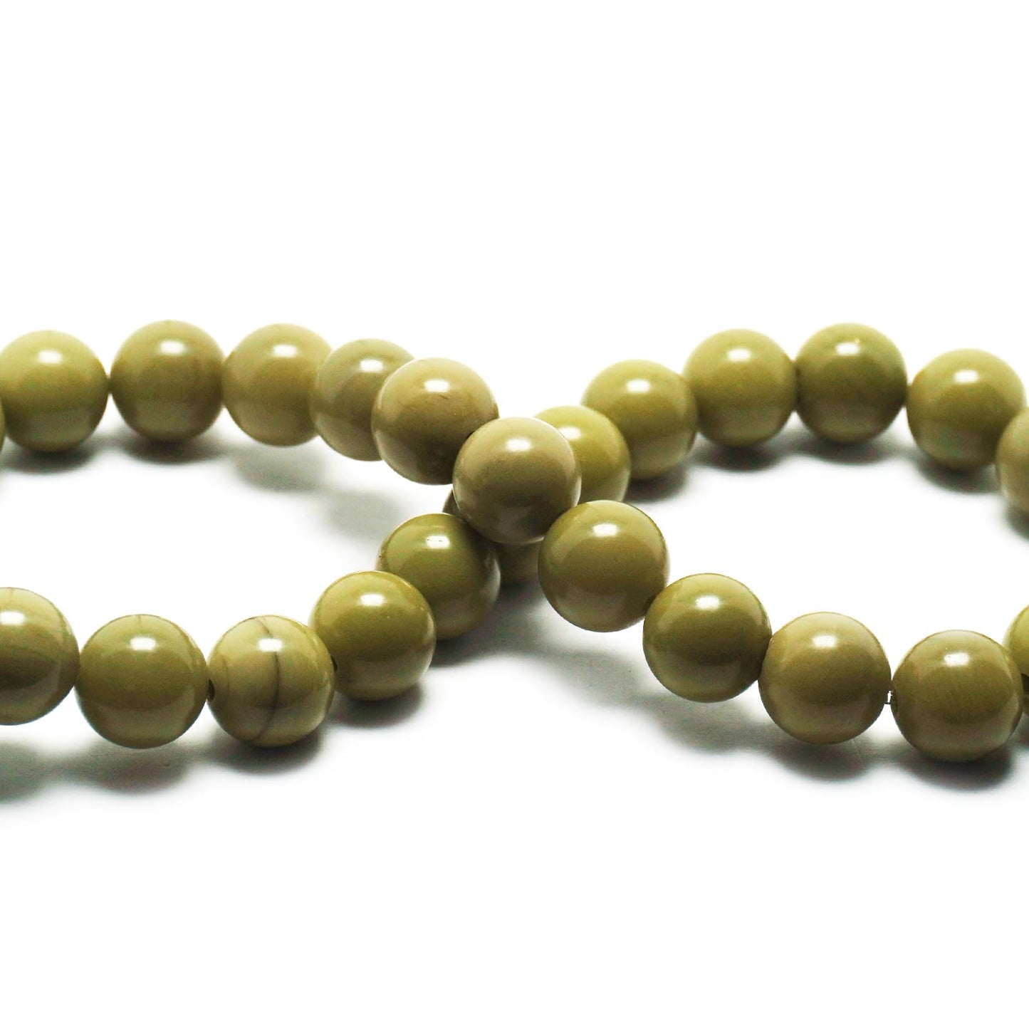 DIQIO Natural Stone Beads for Jewelry Making - 6mm Gemstone Round Loose Beads for Bracelets(58-60pcs, Alashan Avocado)