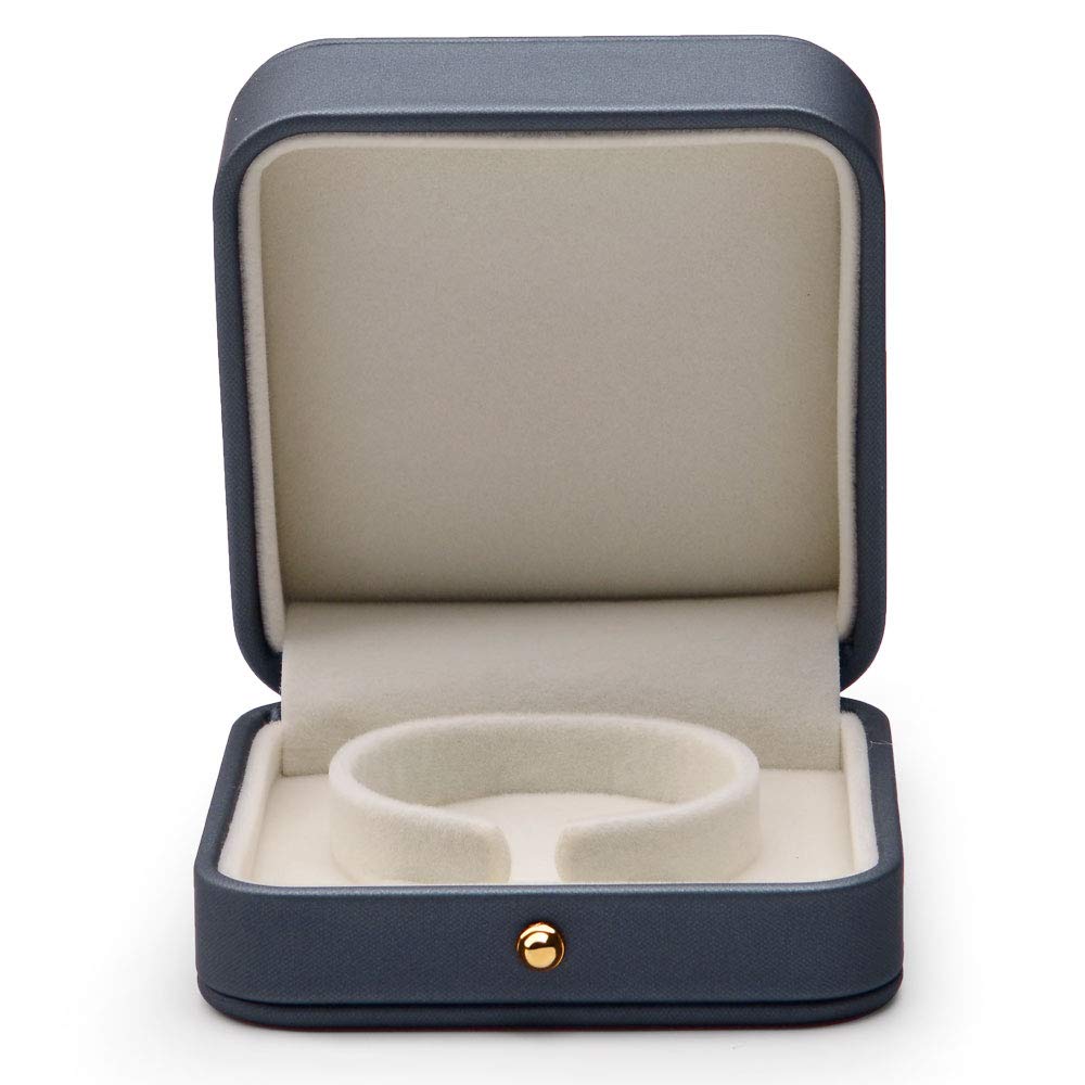 Oirlv Premium Leather Bracelet Bangle Box Steel-blue Jewelry Gift Case Velvet Interior Bracelet Storage Holder