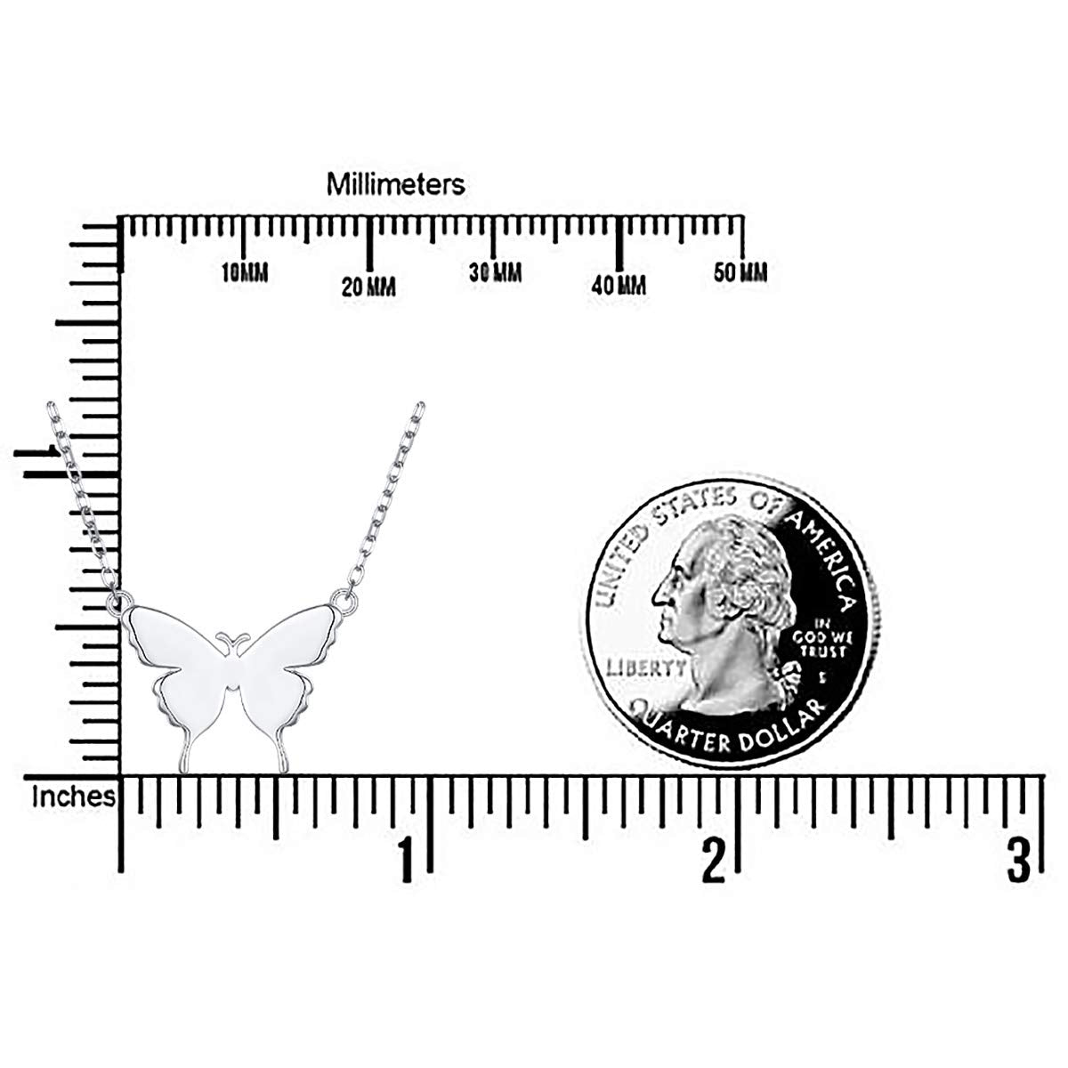 DAOCHONG S925 Sterling Silver Butterfly Choker Short Dainty Necklace Pendant for Women Jewelry Gift