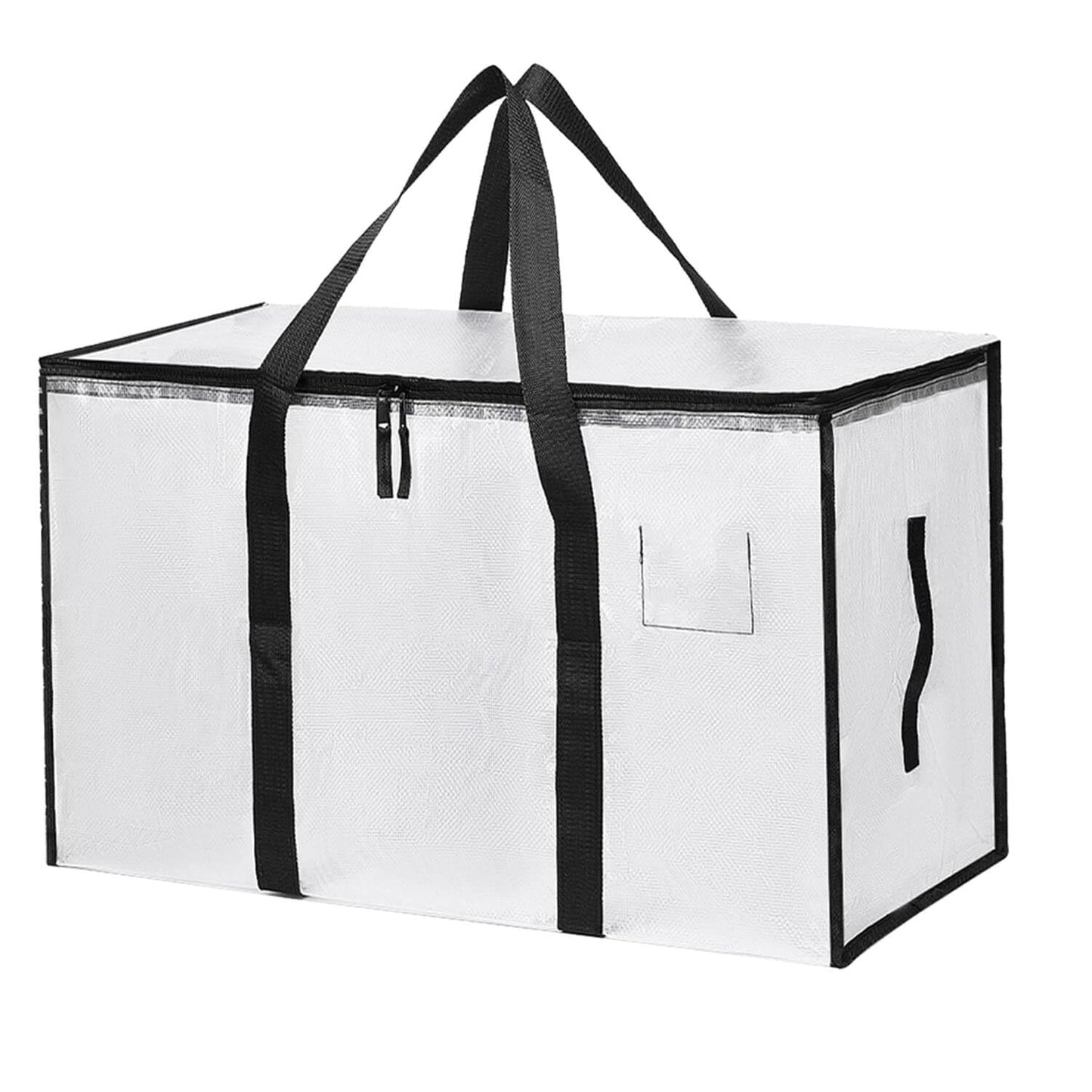 1Pack Large Moving Bags with Zippers & Carrying Handles, Heavy Duty Storage Tote Moving Boxes ，Space Saving (Clear, 1 Pack)