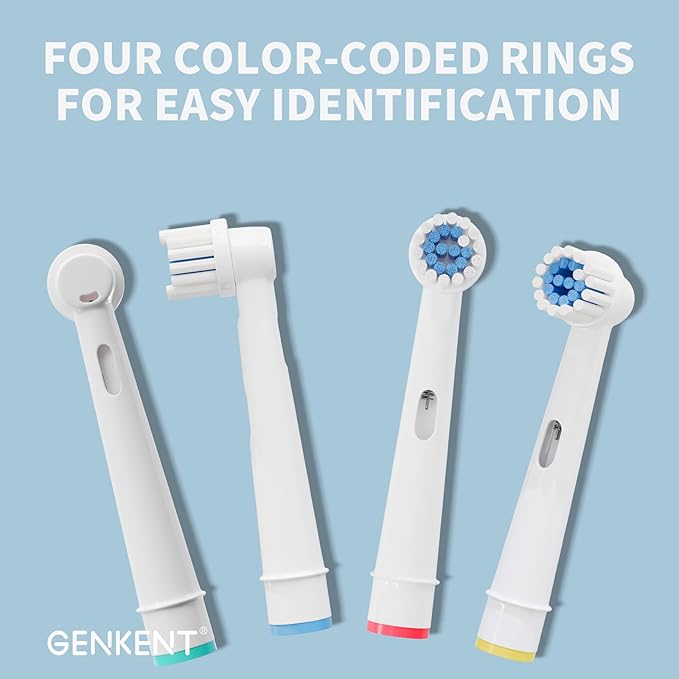 GENKENT 20 Pcs Extra Soft Replacement Toothbrush Heads Compatible with Oral B