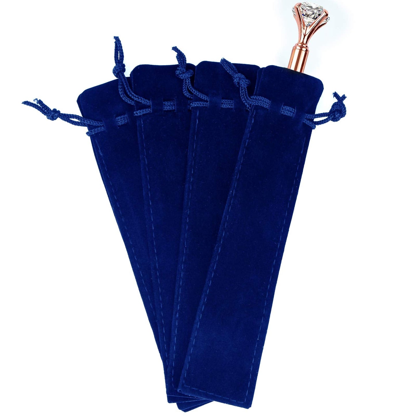 SUMERSHA 100pcs Velvet Pen Pouch Drawstring Pen Bag Single Pen Sleeve Holder for Office Business Gift