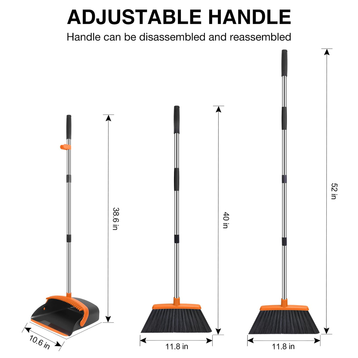 Broom and Dustpan Set (4 Count)