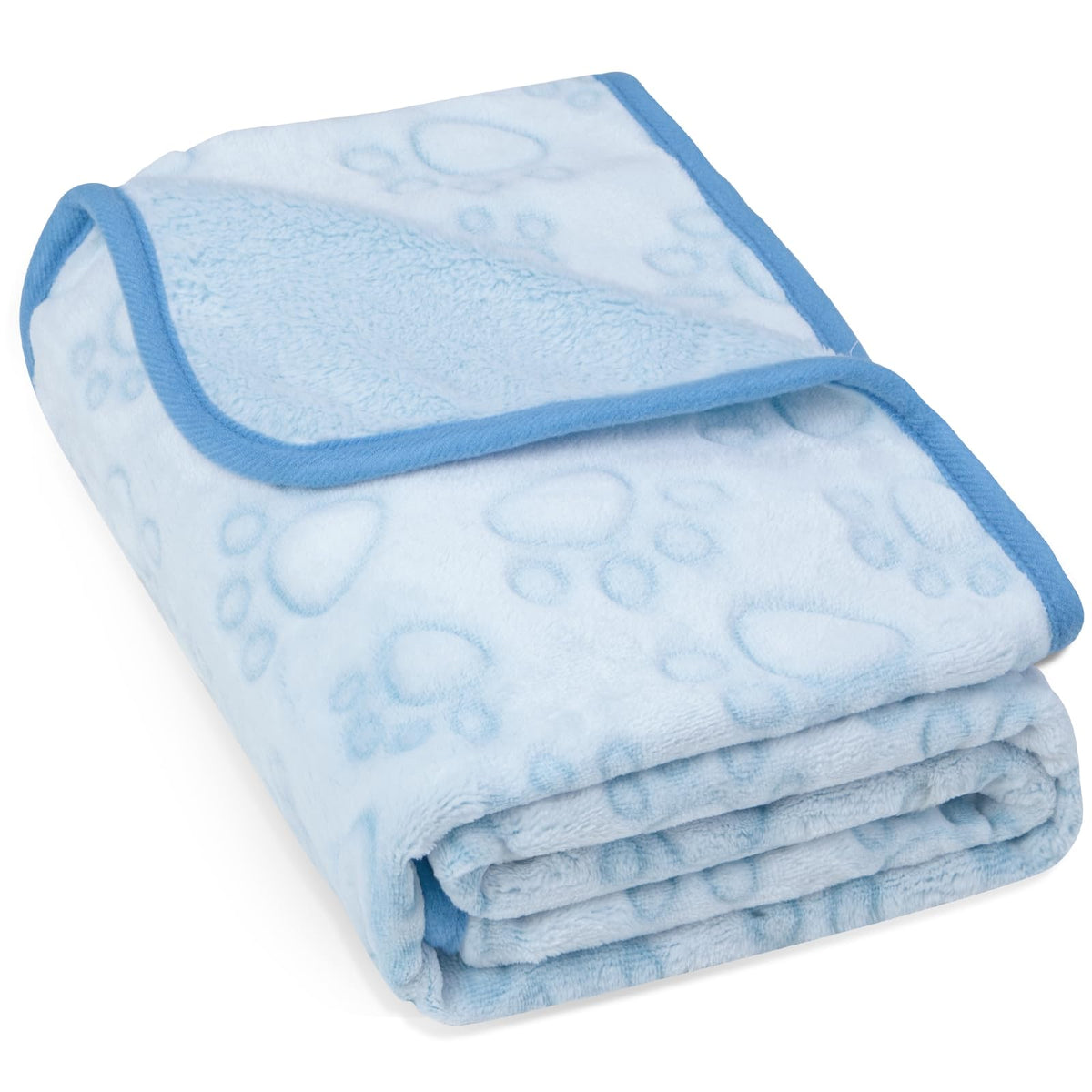 Stuffed Large Brown Premium Soft Dog Blanket, with Flannel Cute Paw Print, 43 * 66 inches, Cat Blanket Maltipoo Puppy Essentials