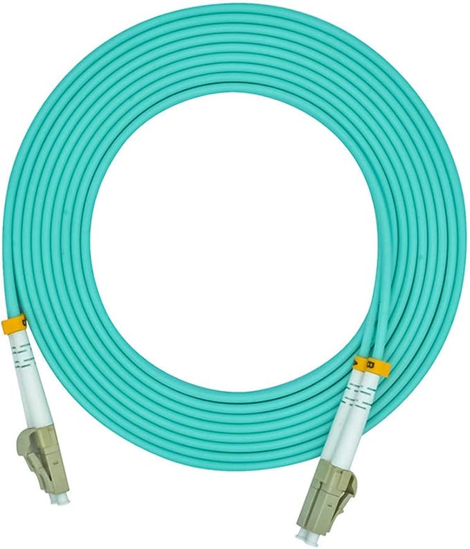 Jeirdus 1Meter 3ft LC to LC Duplex 50/125 10G OM3 Multi-Mode Fiber Optic Cable Jumper Optical Patch Cord LC-LC