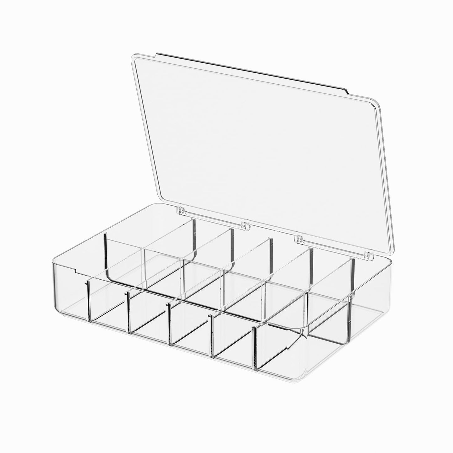 APLOP Clear Acrylic Makeup Organizer with Cover - 12 Compartments Cosmetic and Jewelry Organizer for Vanity and Desk Storage