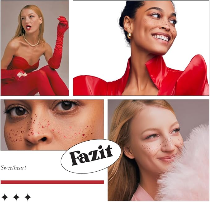 Fazit Makeup Patches - Sweetheart Speckles - Glow Up Make-Up Patches - Cute Glitter Makeup Accessories for Women - Cosmetic Glitter for Face