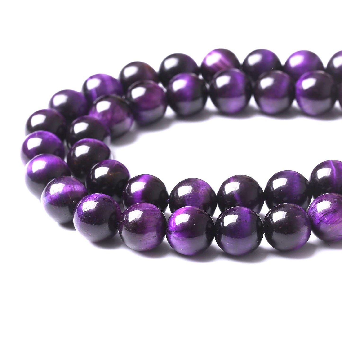 36PCS 10MM AAA Purple Tiger Eye Stone Beads Natural Gemstone Bead Crystal Healing Energy Jewelry Making DIY 15 inches