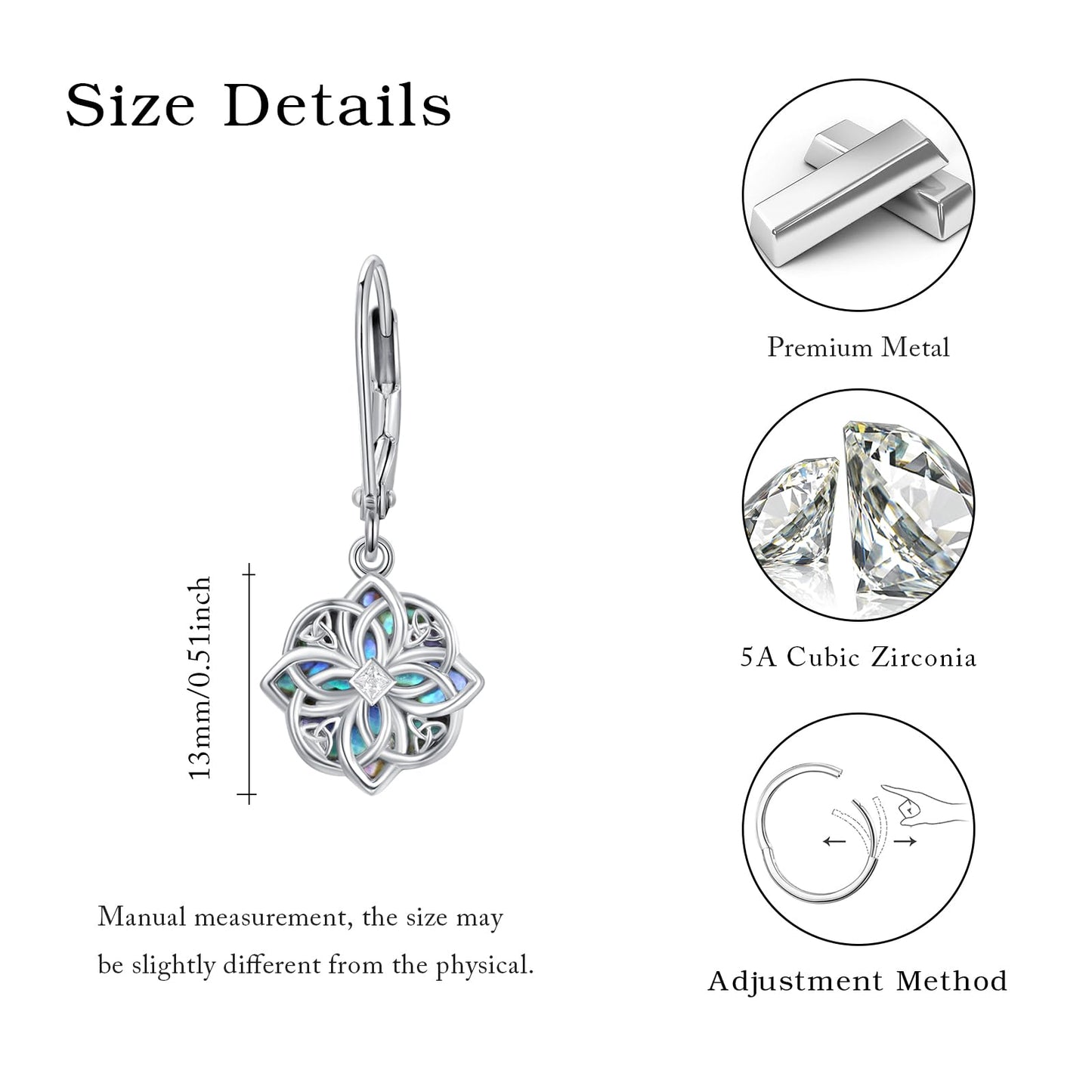 PARYFO Celtic Knot for Women Witches Knot Dangle Earrings with Abalone Good Luck Irish Celtic Knot Vintage Dangles for Women