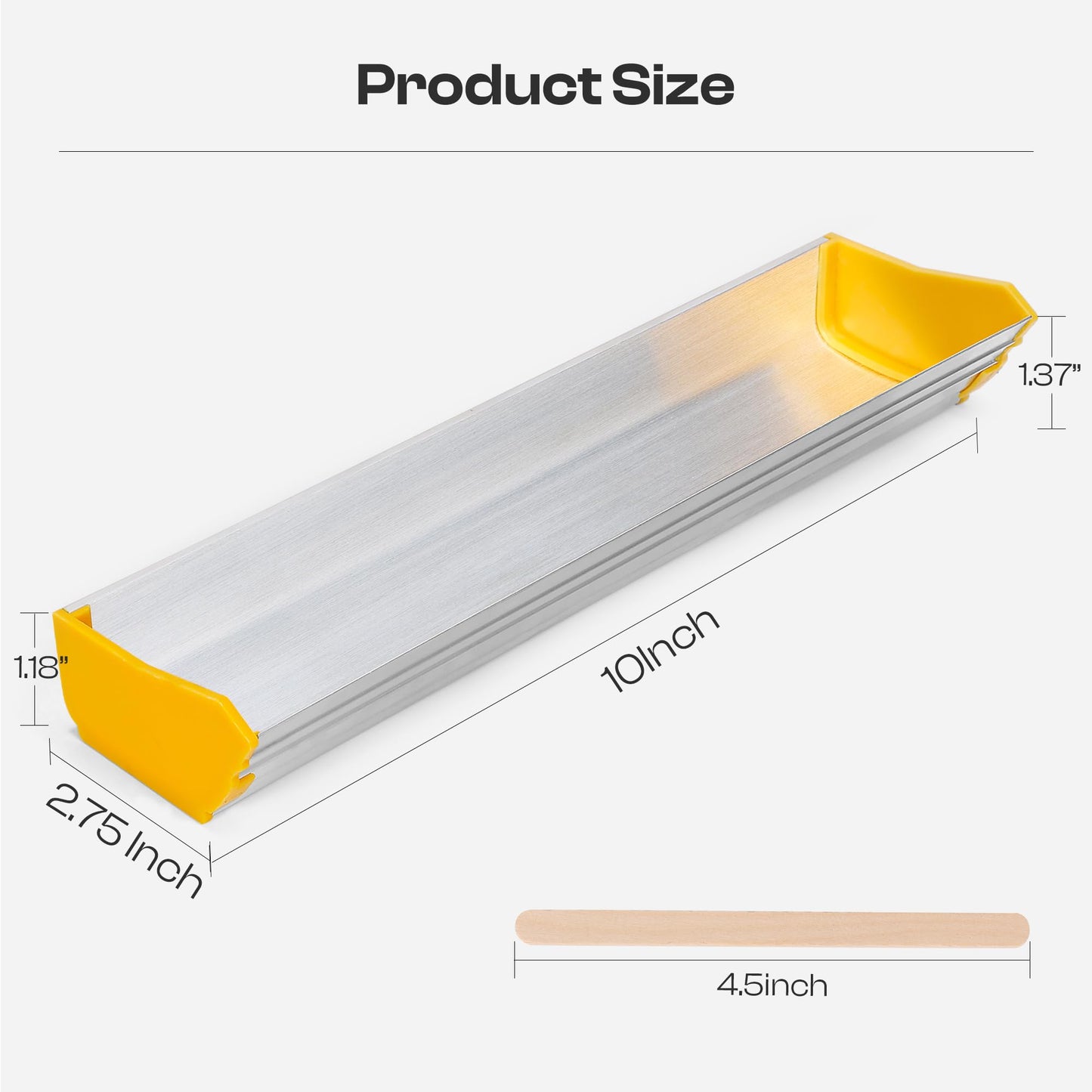 Caydo 10 Inch Dual Edge Emulsion Scoop Coater, Aluminum Screen Print Tool with 10 PCS Wooden Sticks for Silk Screen Printing