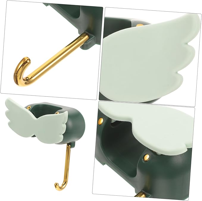 Happyyami Broom Mop Holder Wall Mount Cartoon Wings Hook TPR Material Home Organizer
