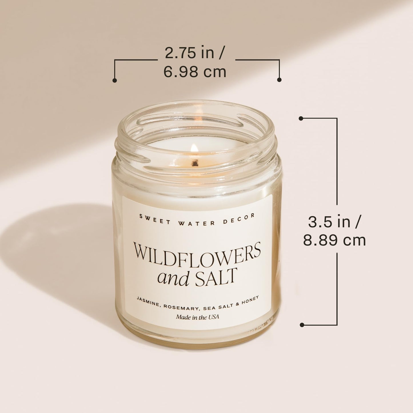 Sweet Water Decor in My Mom Era Candle - Jasmine, Rosemary, Sea Salt, and Honey Scented Candle - 9 oz Soy Candle in Clear Jar with 40+ Hours Burn Time - Mother's Day Gifts for Mom