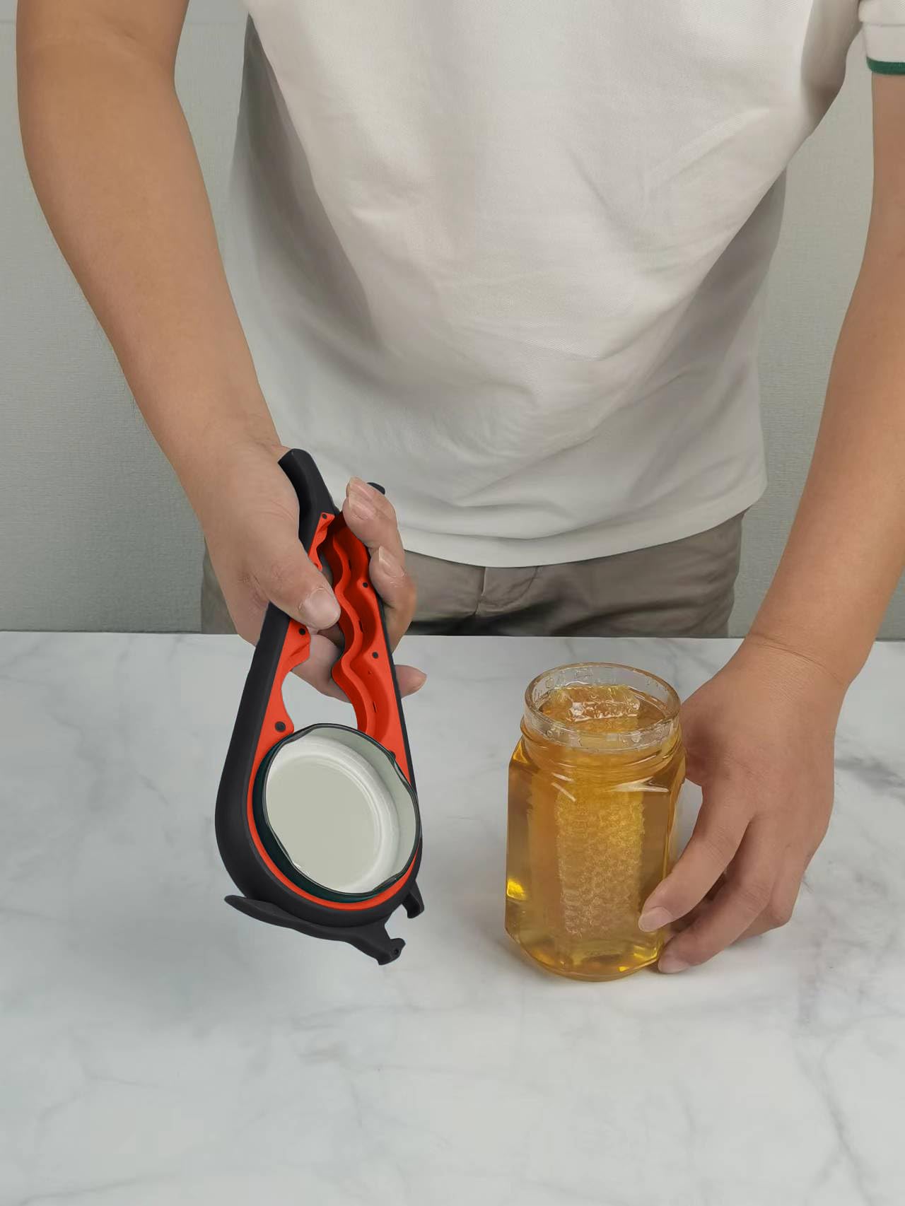 Otstar Latest Jar Opener for Seniors with Arthritis, Weak Hands, Multi-function Bottle Opener with Non Slip Rubber Jar Opener Gripper Pad and Corkscrew Wine Opener