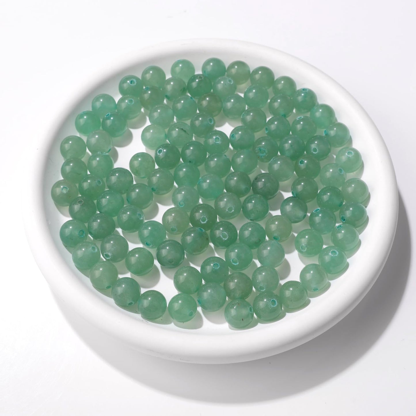 Raicegs 100pcs 8mm Green Aventurine Beads Natural Gemstone Beads Round Loose Beads for Jewelry Making DIY Bracelets Necklace