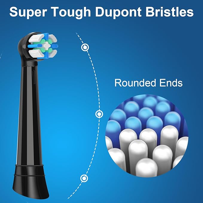 8 Pack iO Replacement Heads Compatible with Oral B iO, for Oral B iO 2/3/4/5/6/7/8/9/10 Series Electric Toothbrushes, Extended Bristles to Remove Deep-Seated Plaque, Black