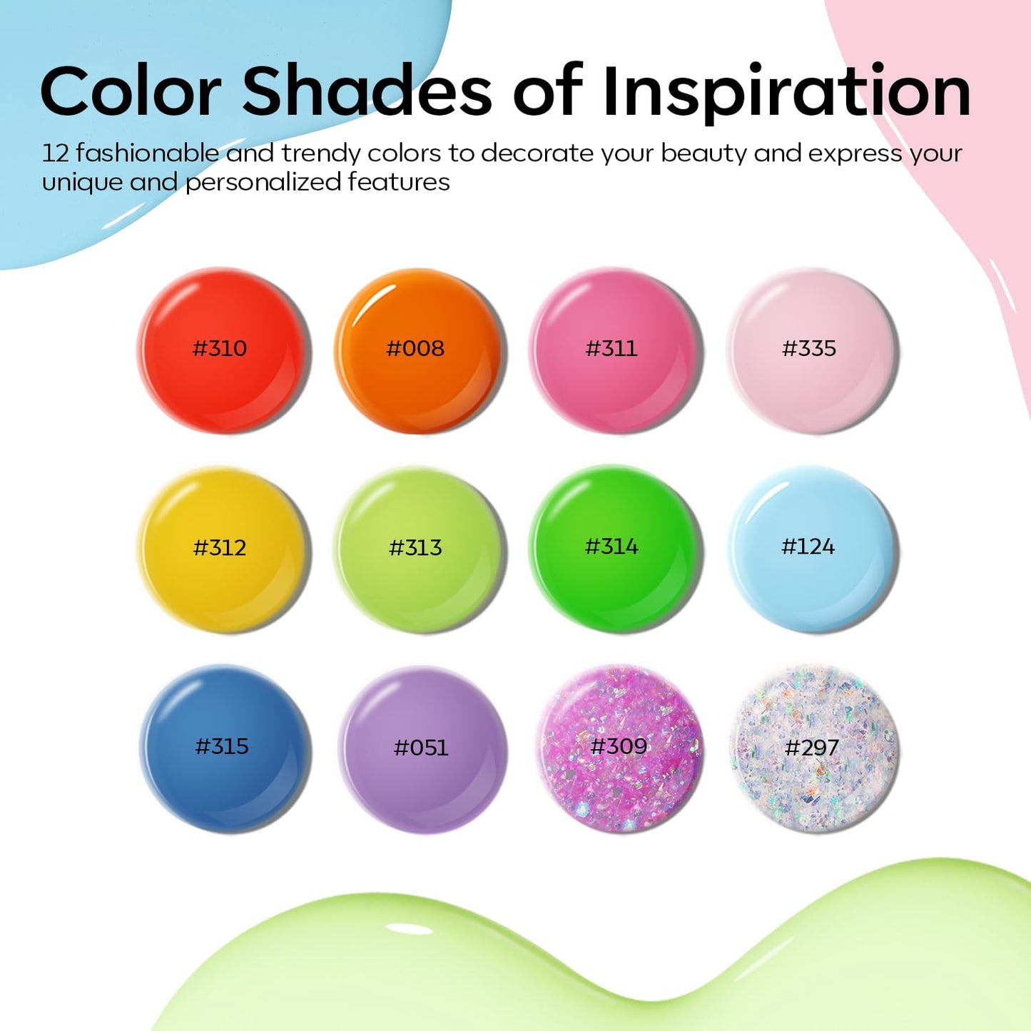 modelones Poly Gel Kit 12 Colors Rainbow Summer Bright Neon Poly Nail Extension Set Candy Red Yellow Builder Nail Gel Art Design Salon Professional Technician Tool Beauty Gifts for Women