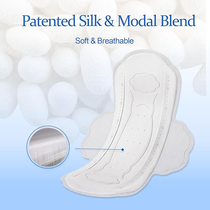 Pads for Women - Regular Thin Daily Period Pad with Wings - Breathable & Unscented Feminine Care Sanitary Pad - 8 Count