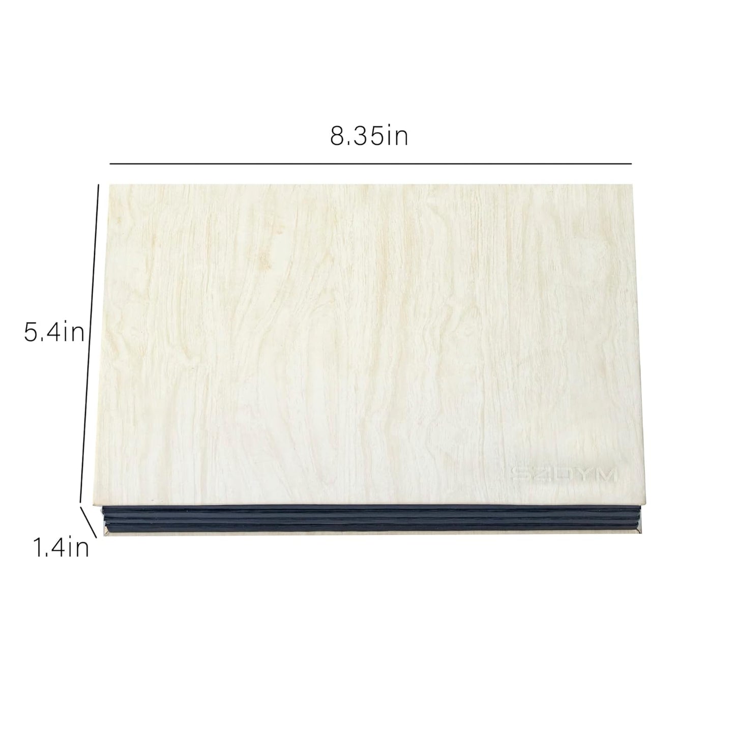 Strong 4-layers Empty magnetic palette book palette（White wood grain）+1pcs Makeup Depotting Spatula+50pcs Round Metal Stickers+50pcs Square Metal Stickers