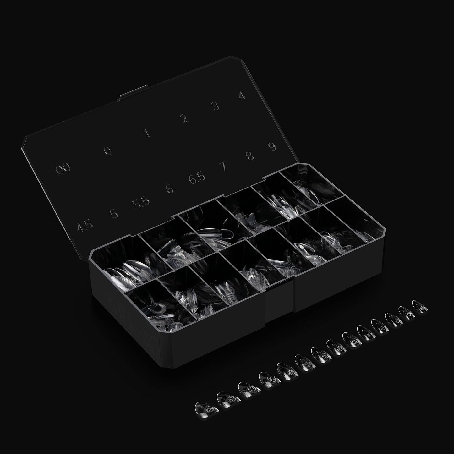 Apres Gel-X® Round Box of Nail Tips | 280 Tips, Soft Gel Tips, 14 Sizes 00-9 | Half-sizes Included (Sculpted Round Short)