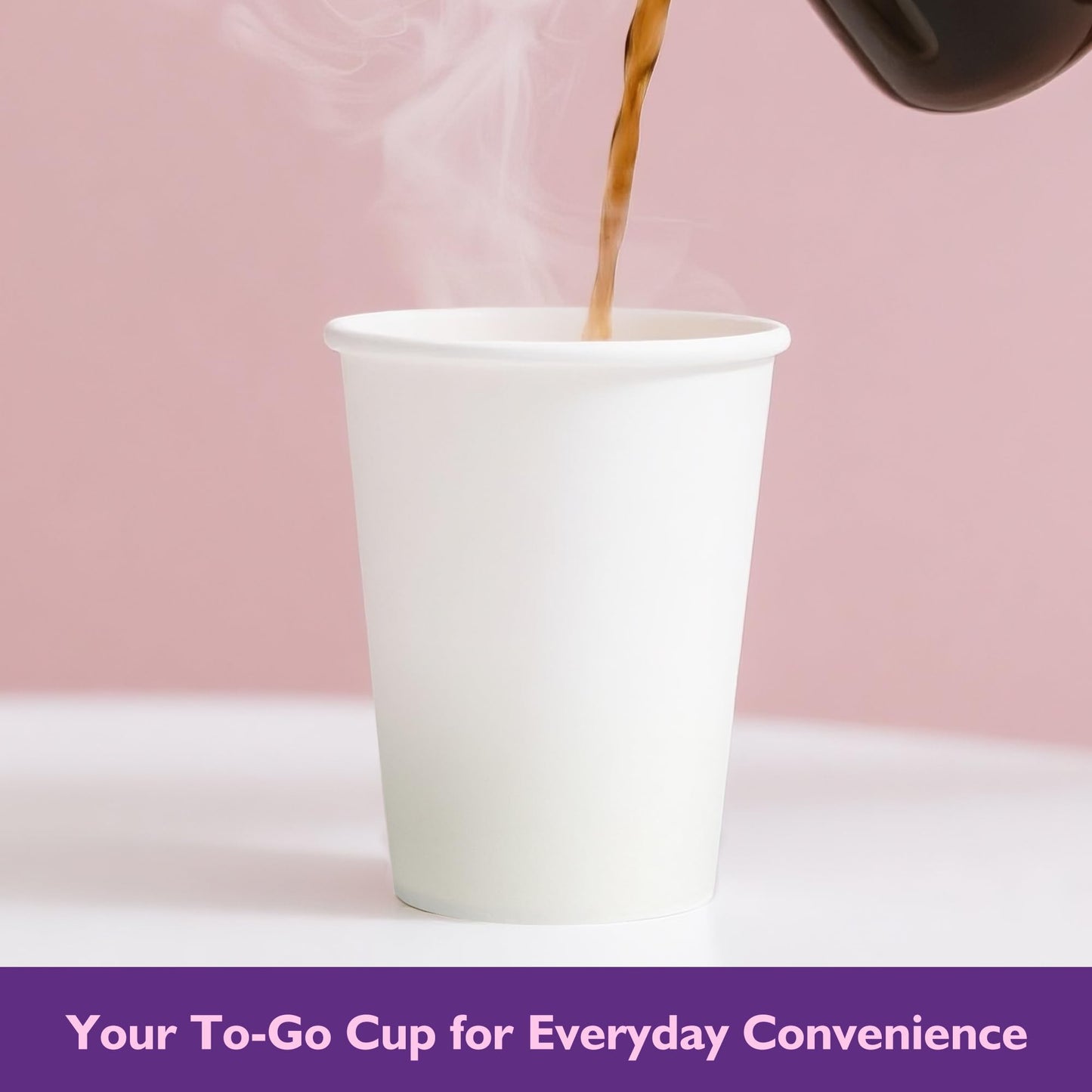 PACKINNO 8 oz White Paper Coffee Cups, Disposable Hot Cups for Coffee, Tea, Cocoa, Water, 400 Pack