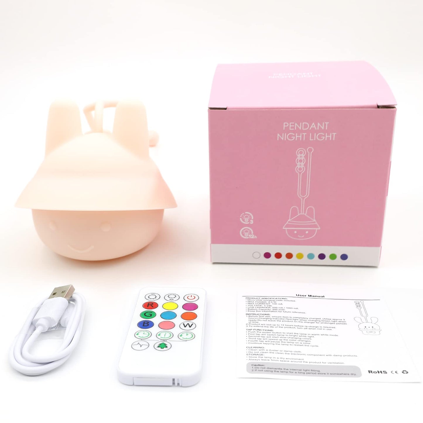 Baby Night Light for Car Seat- Dimming Function 9 Colors Changing Eye Caring Portable Rechargeable & Timing Bedside Lamp Light Up Toddler Bed Room Travel Essentials Squishy Silicone Infant BPA Free