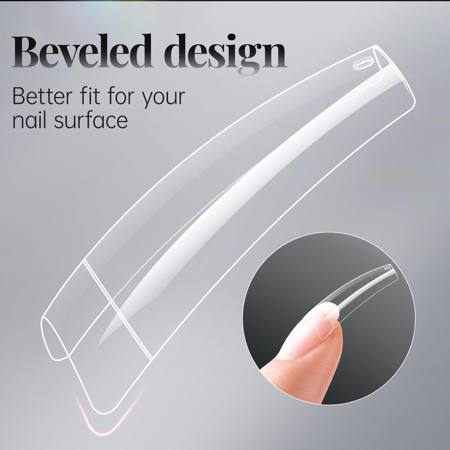 krofaue 504PCS Clear Fake Nails - Half Cover French Nail Tips 12 Sizes Acrylic Soft Gel Square False Tips Gift for Nail Extension DIY & Salon