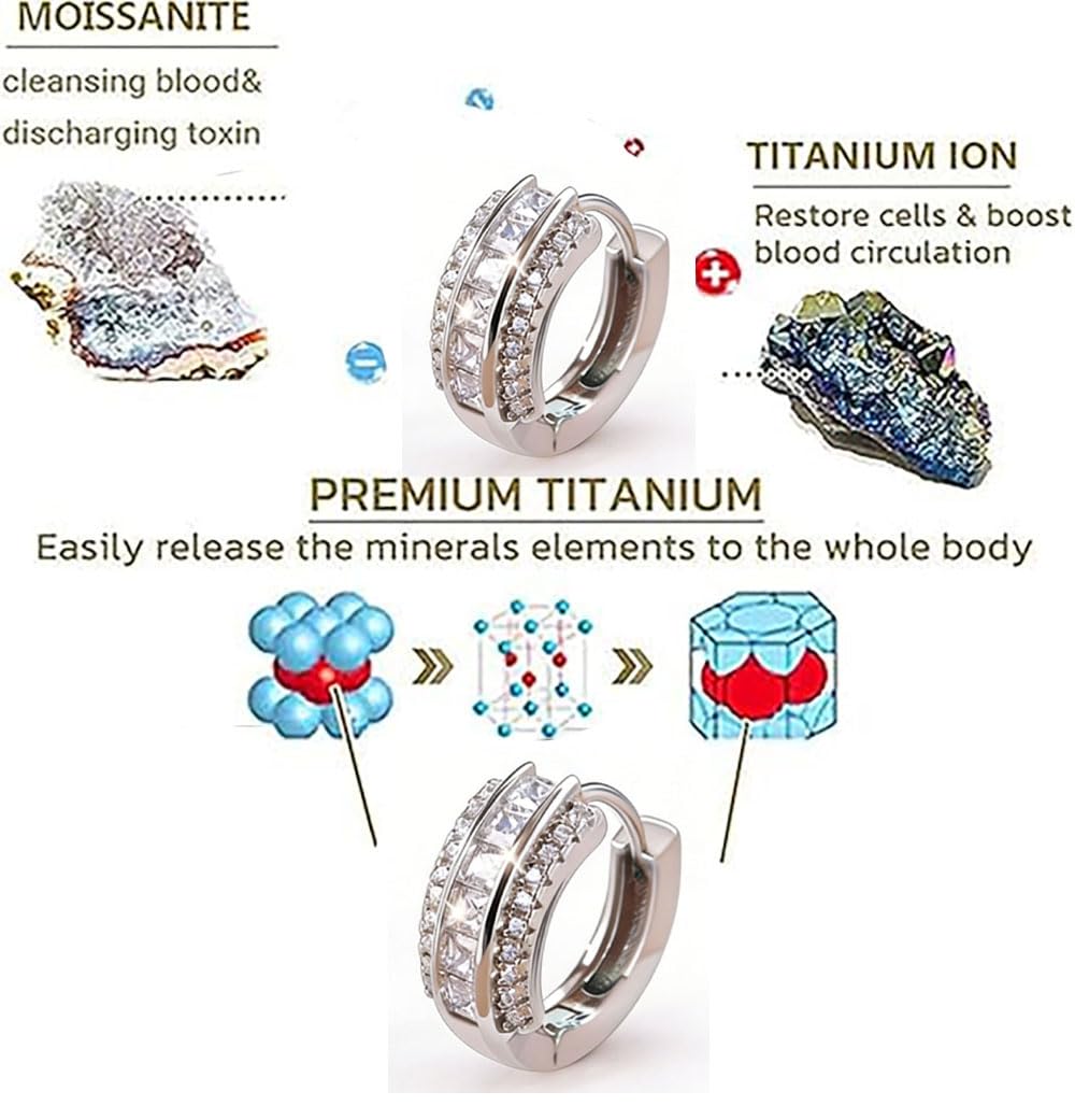 Histone Lymphatic Earring For Women, Lovefinity™ Honorable Joy Halolux Lymphvity Magnetotherapy Germanium Earrings Hoop Jewelry Gifts (CZ White)