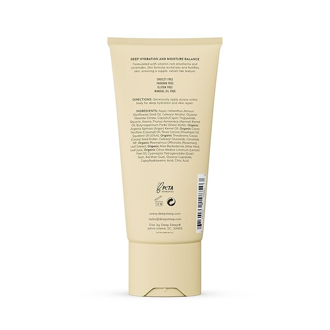 Deep Steep Body Butter with Ceramides for Intense Moisture 6oz (6 Ounces (Pack of 1), Lemon Cream)