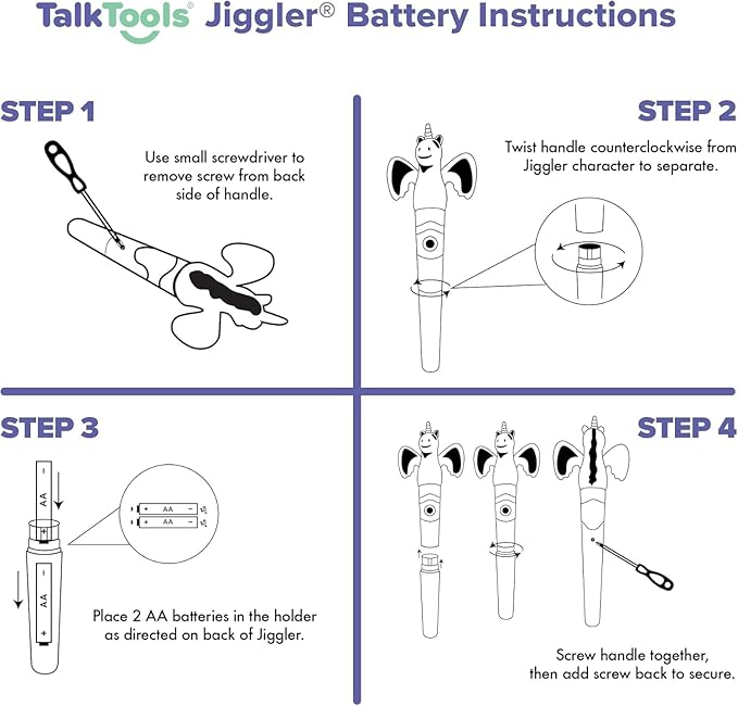 TalkTools Jiggler - Oral Facial Massager - Sensory Awareness Tool for Jaw and Lips | Improve Speech and Feeding Skills | Calming Motor for Kids - Dragon/Frog - Set of 2