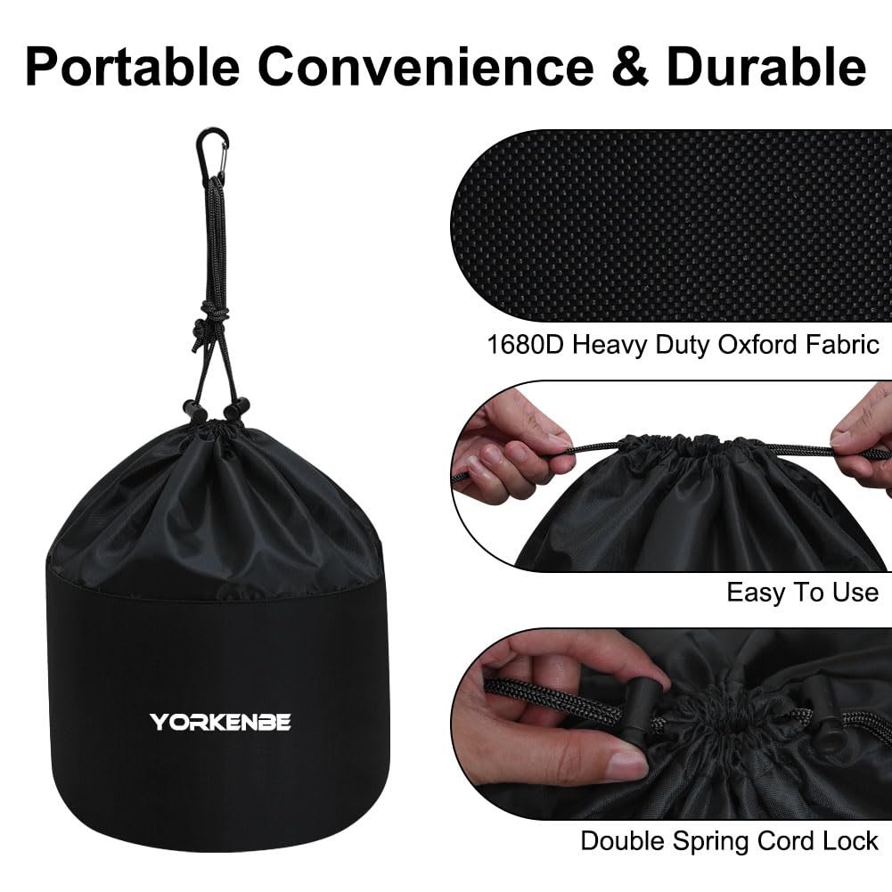Yorkenbe Camping Cookware Mess Kit Bag, High Capacity Camping Tableware Storage Bag, Drawstring Heavy Duty Water Resistant Cookware Organizer for BBQ Outdoor Cooking Essentials (2)