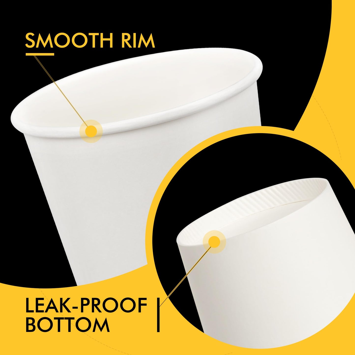RACETOP [100 pack] Disposable Coffee Cups with Lids 12 oz, Hot Paper Cups with Lids, To Go Cup with Lid