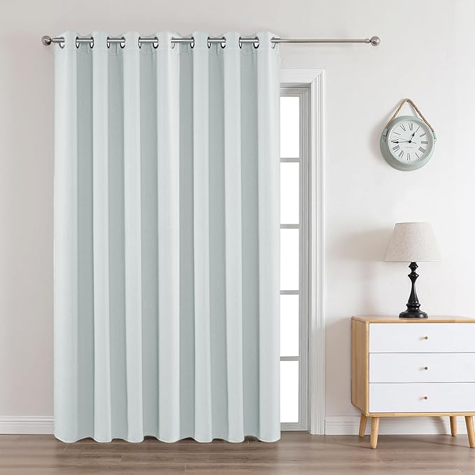 Joydeco Greyish White Custom Solid Single Blackout Curtain for Bedroom and Living Room, Grommet Thermal Insulated Room Darkening Curtain 1 Panel (Custom Size,Greyish White)