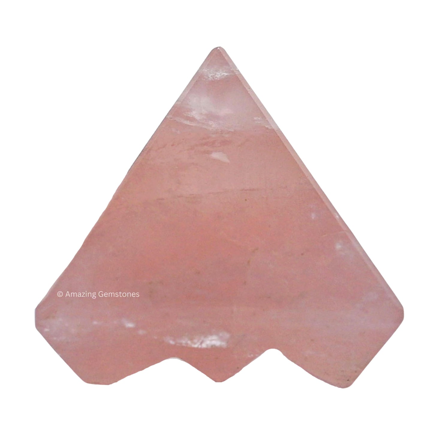 Amazing Gemstone Rose Quartz Crystal Pyramid with 9 Pyramid Plate Bottom - 1" Mini Pyramid Figurine of Natural Stone Pyramid for Meditation, Reiki, Chakra Balancing Vastu Pooja and Crystal Grids
