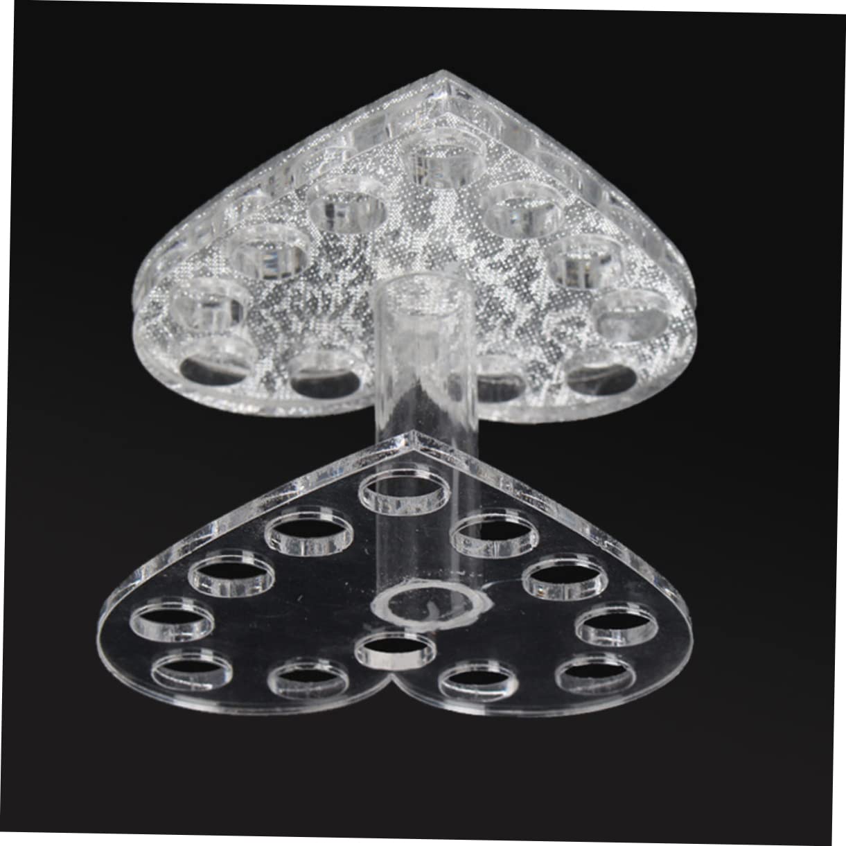 Healeved Heart-Shaped Nail Art Pen Holder Transparent Acrylic Gel Brush Stand Organizer Uv Gel Polish Pen Rest 3.42X3.34X2.40In for Manicure Tools