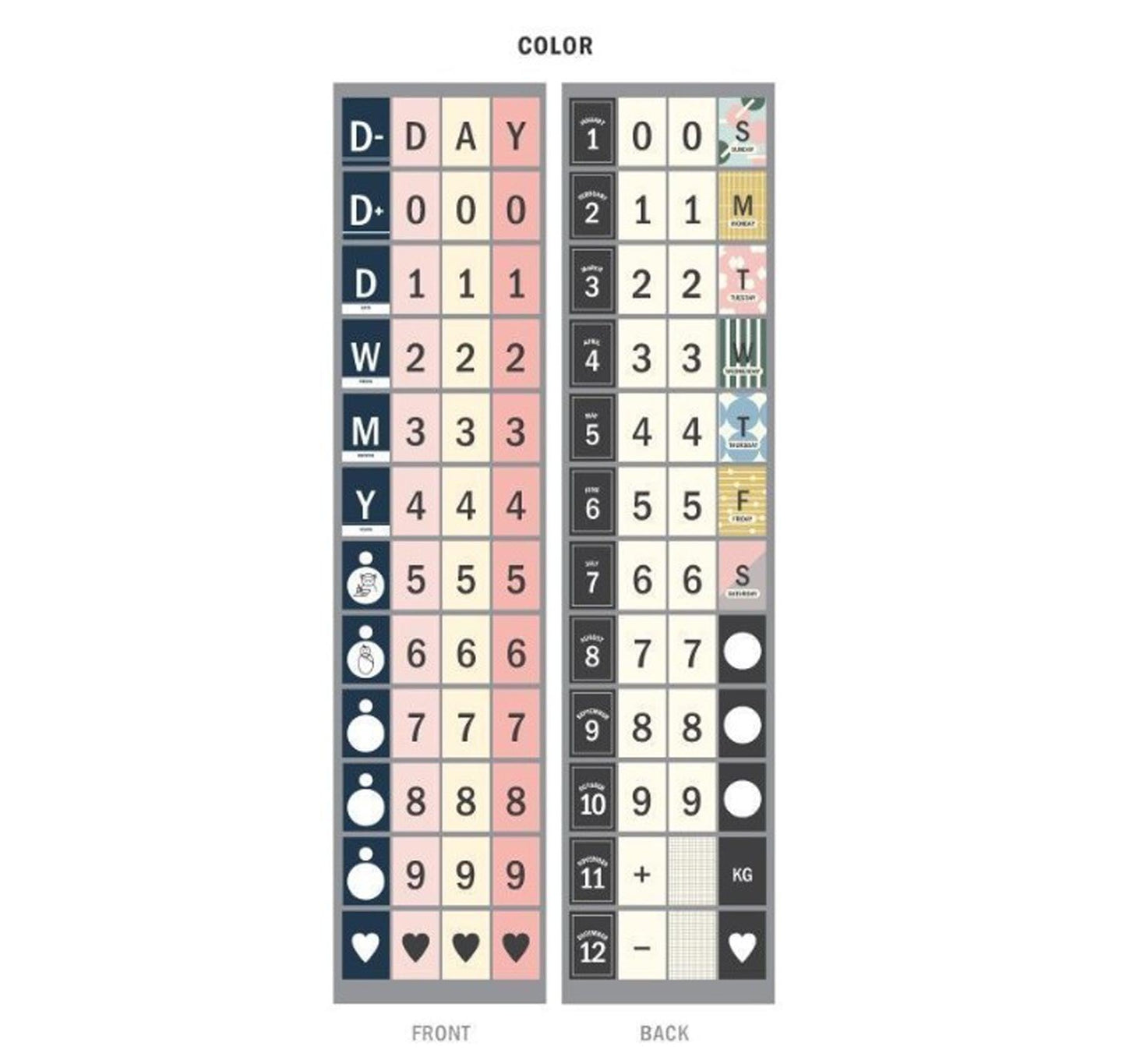Perpetual Calendar with 48 Sheets & Transparent Stickers – Compact Desk Planner for Birthdays, Anniversaries & Milestones_Color