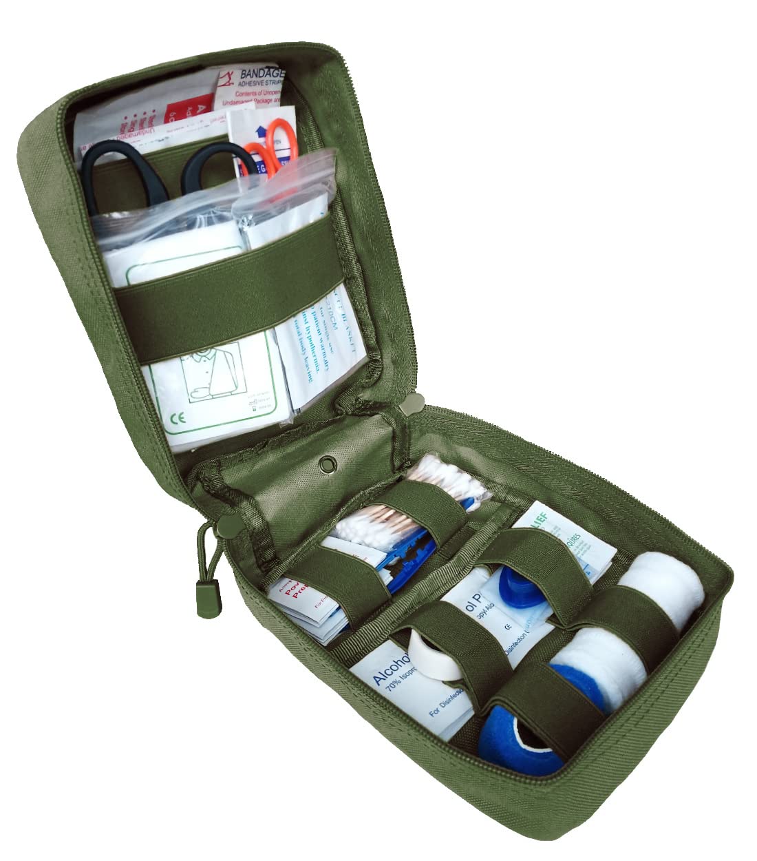 First Aid Kit EMT Medical IFAK Pouch, Molle Tactical Med Emergency Trauma Bag for Camping Home Car Hiking Hunting (Olive Drab)