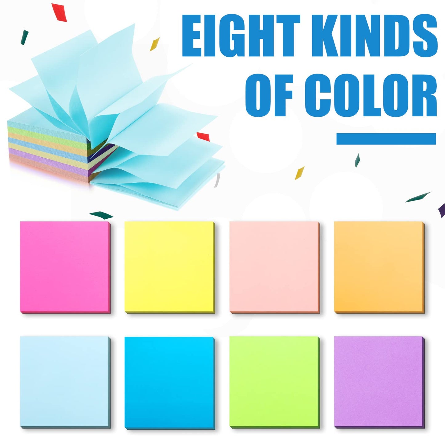 Meanplan 3 Pack Pop up Sticky Dispenser Note Holder Black Base with 24 Pads Colored Pop up Sticky Notes Memo Pads Self Stick 3x3 Refills Back to School Office Desk Supplies, 50 Sheet Per Pad