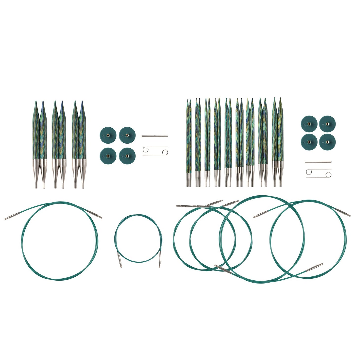 Knit Picks Interchangeable Knitting Needle Variety Pack - Sizes 4-11 and 13, 15, and 17 (Caspian)