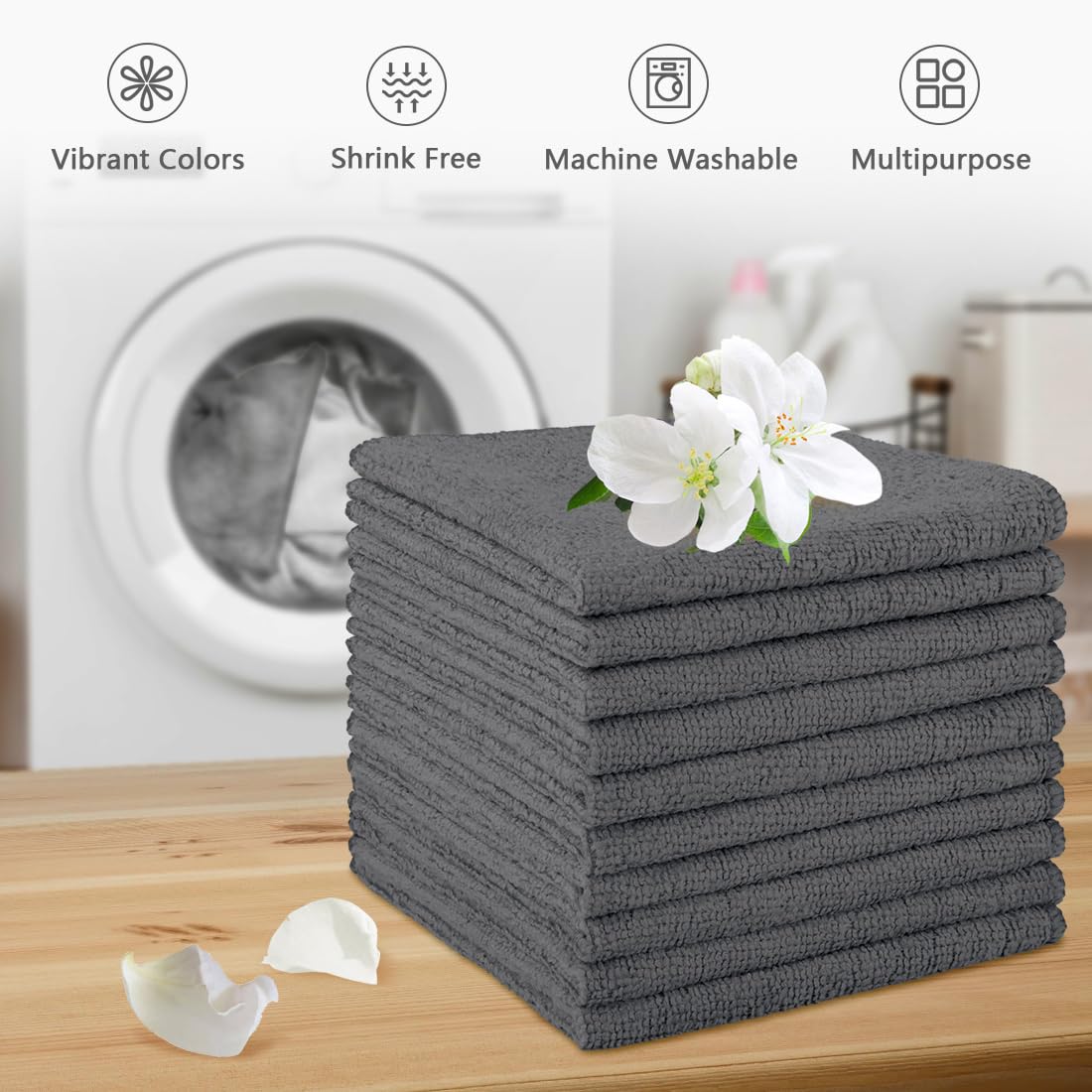 Wash Cloths Face Towels 12x12 Inch 20 Pack (20 Count)
