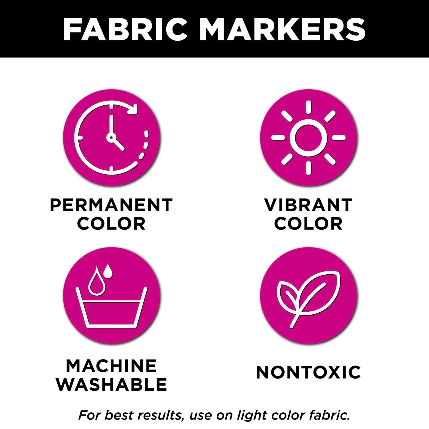 Tulip Permanent Fabric Markers, Dual Tip Graffiti 6-Pack, Neon