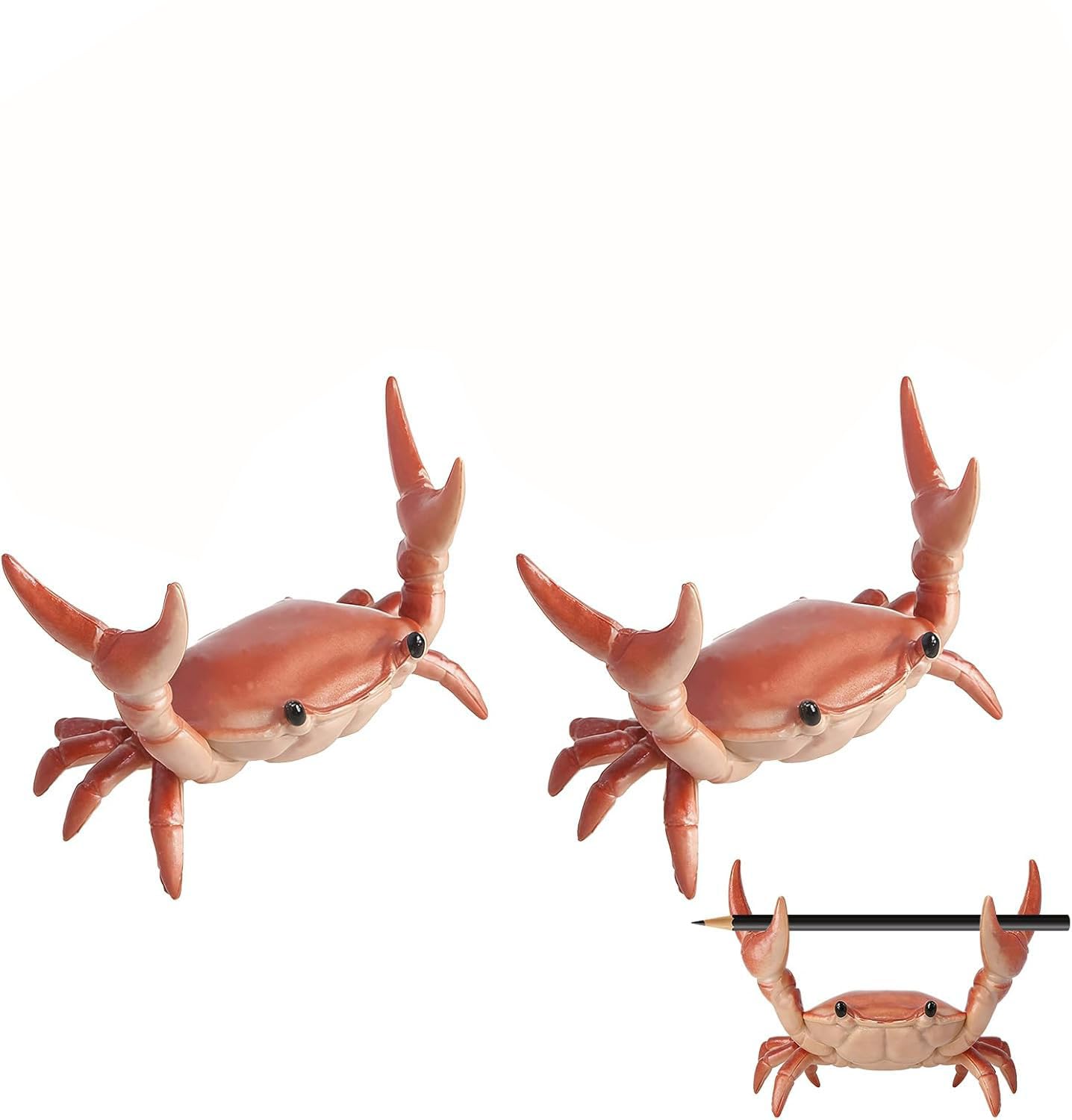 Desk Crab Pen Holder, Creative Weightlifting Crab Pencil Stand, Organizer for Small Items, Cute Office Decor (2pc)