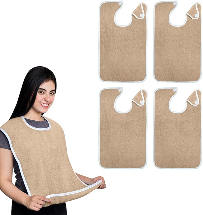 Avalon Towels Adult Bibs for Women 100% Cotton Bib for Adults for Eating - Terry Cloth Adult Bibs for Men Clothing Protectors