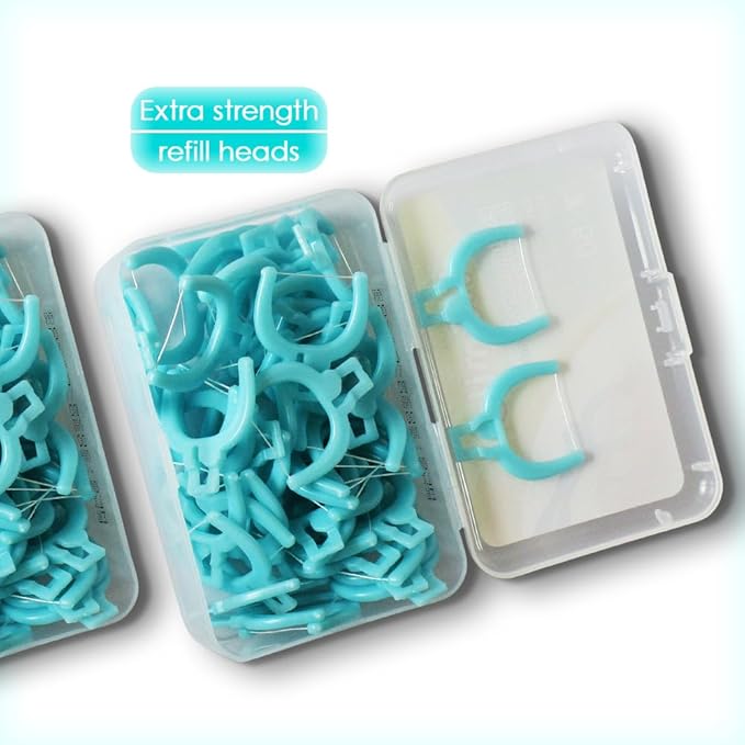 T.Smile NoFuss Dental Flosser Refill Heads, Extra Strength Floss for Comfortable Clean, Fluoride Free, (200 Extra-Strength Floss Refills, Handle Not Included)