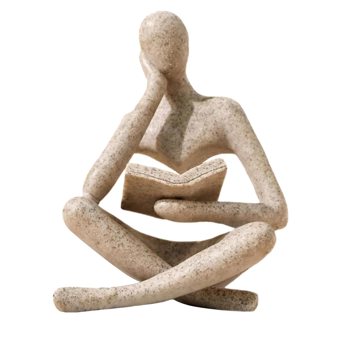 HyabDiop Bookshelf Decor Thinker Statue - Abstract Style Thinker Sculptures Modern Aesthetic Figurine Decoration Statues for Home Decor-Zuo Si-Sandstone