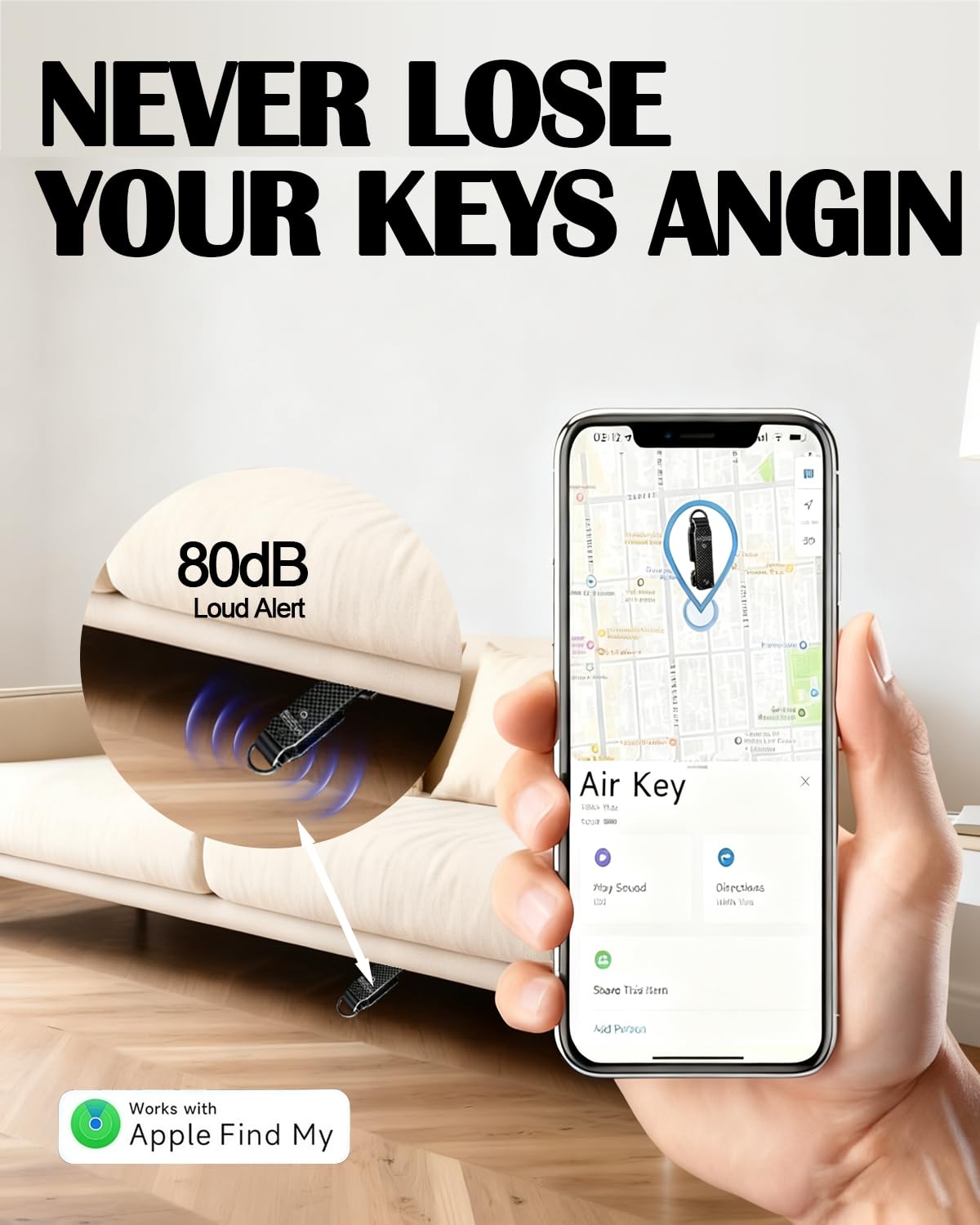 ShiChextasy Air Keychain with GPS Tracker : Lightweight Compact Key Holder for Outdoor Use - Minimalist Metal Key Organizer(Carbon fiber)