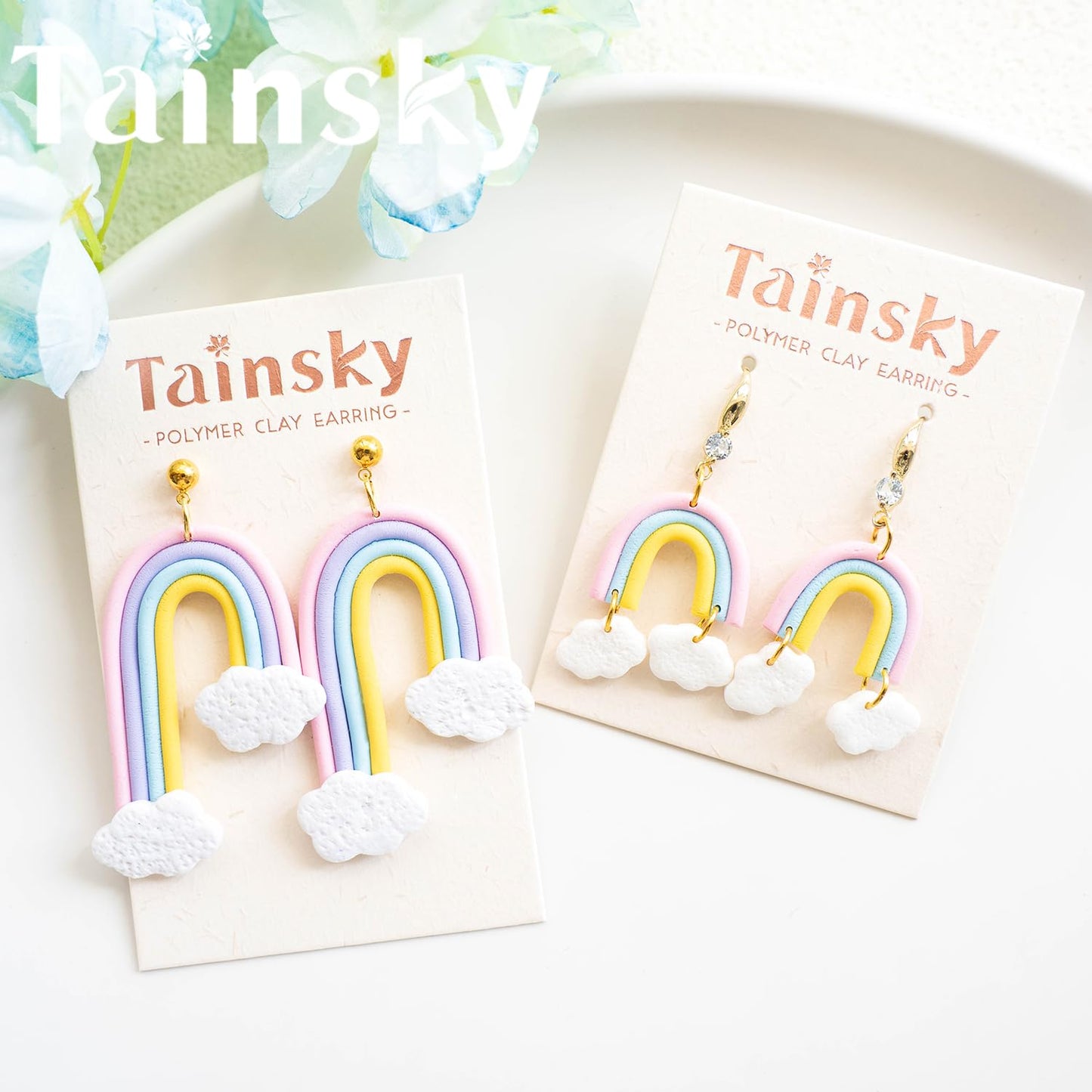 Tainsky Rainbow Guide Polymer Clay Tools, 8 Shapes Rainbow Shaper Polymer Clay Cutters, Rainbow Guide Earring Guide for Polymer Clay Earrings