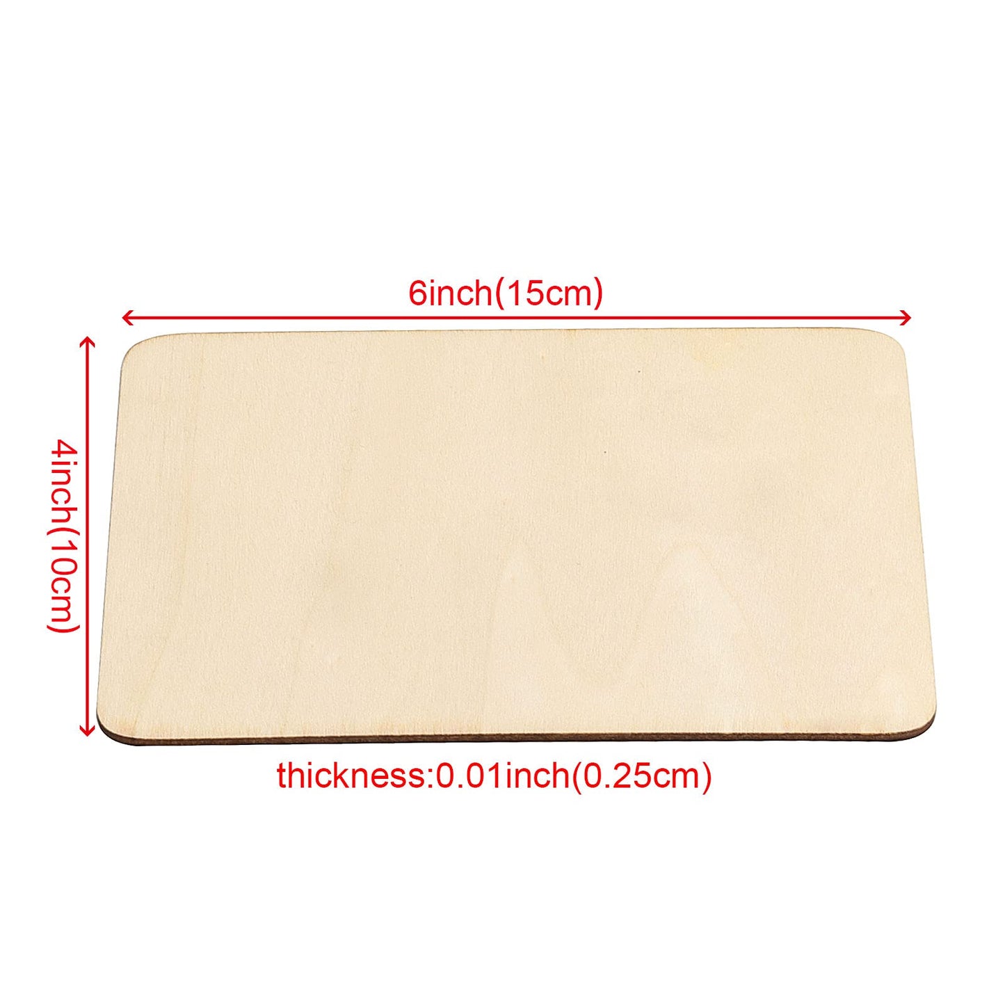 HAKZEON 100 Pieces 4 x 6 Inch Unfinished Wood Pieces, Rectangle Blank Wooden Tiles with Rounded Corners, Wooden Sheets for DIY Painting, Art and Crafts, Home Decor