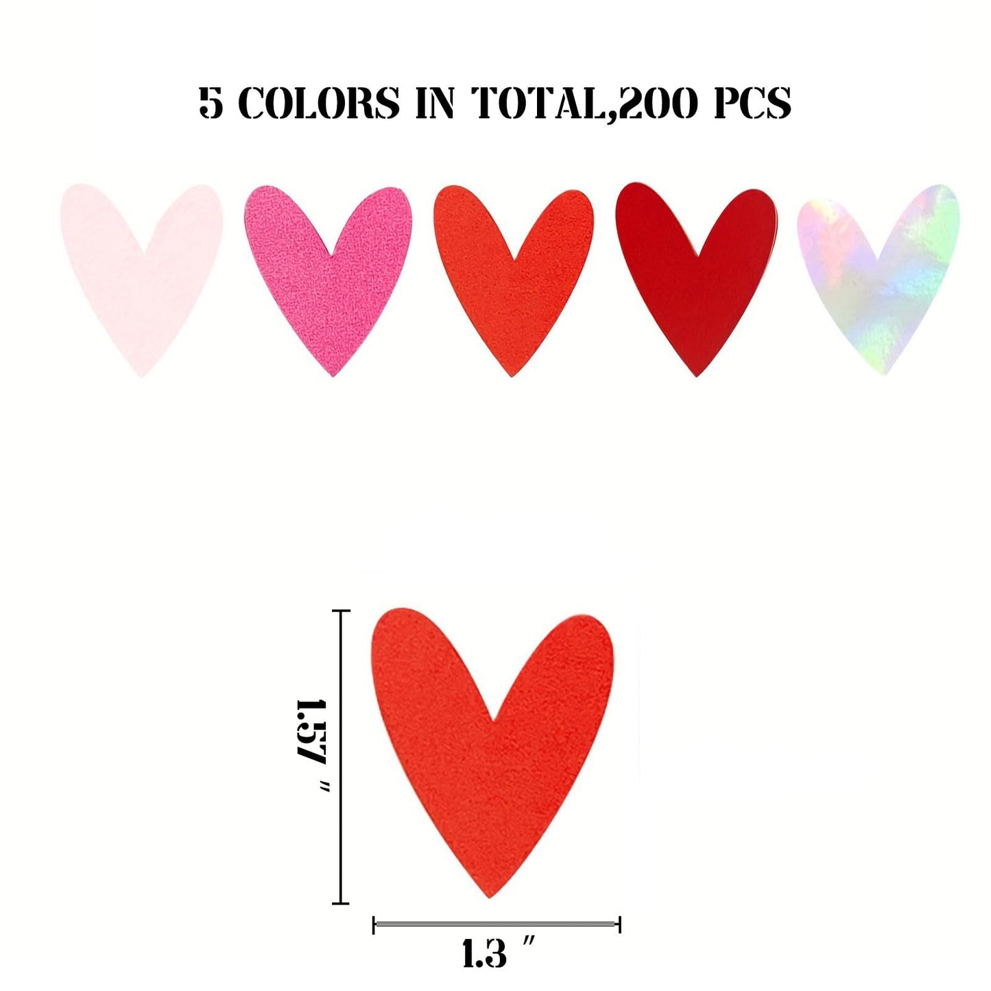 200Pcs Valentines Day Confetti Valentines Confetti Paper Hearts for Valentines Day Party Decorations Table Decorations Valentines